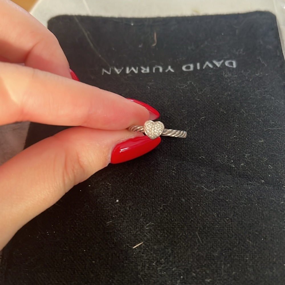 David Yurman Pave Heart Ring - Picture 2 of 6
